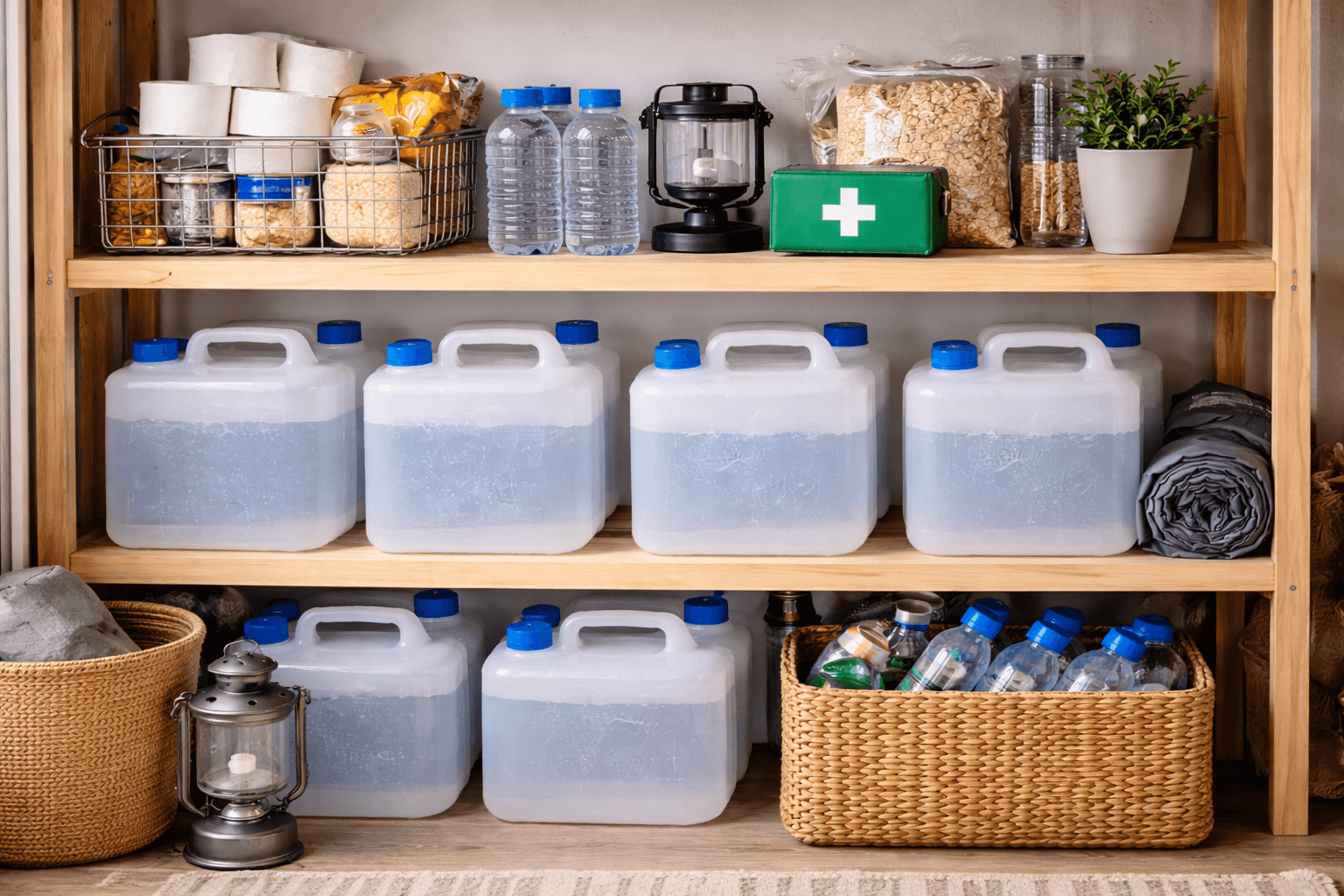 Vattenlagring i dunkar och flaskor som del av hemberedskap utan kommunalt vatten vid kris