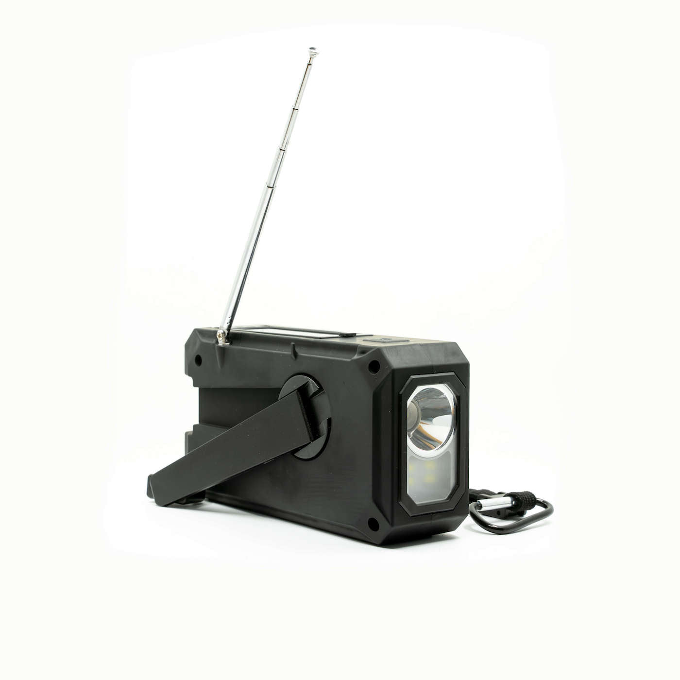 Vevradio 4000 mAh - Monikäyttöinen aurinkokennolla ja virtapankilla varustettu monitoimilaite.